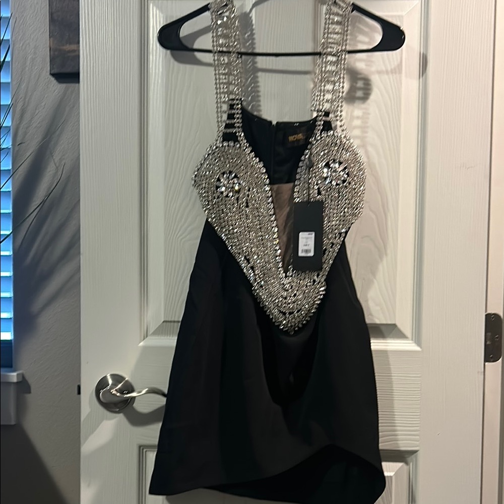 Fashion NovaLuxe Black Dress with rhinestone Accents
